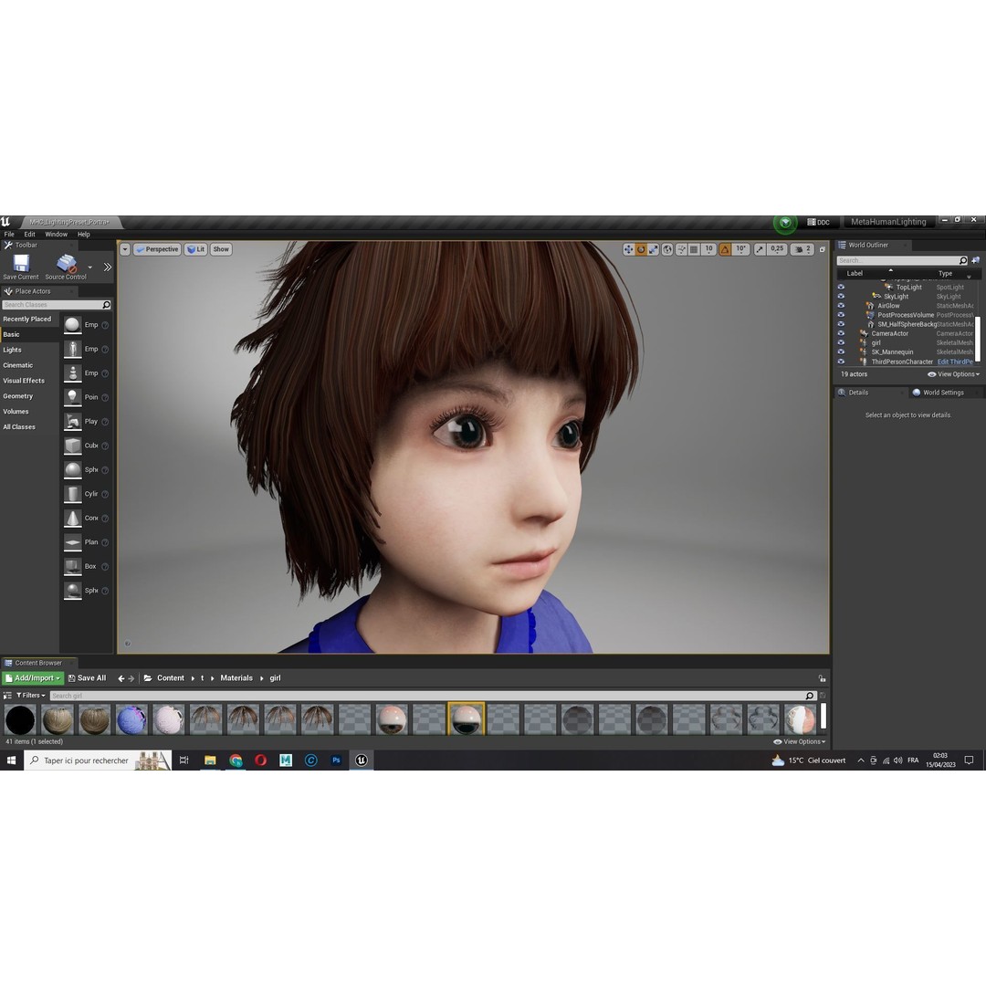 Olivia 3D Model – Low Poly Cute Child Character, Rigged, FBX - View 22