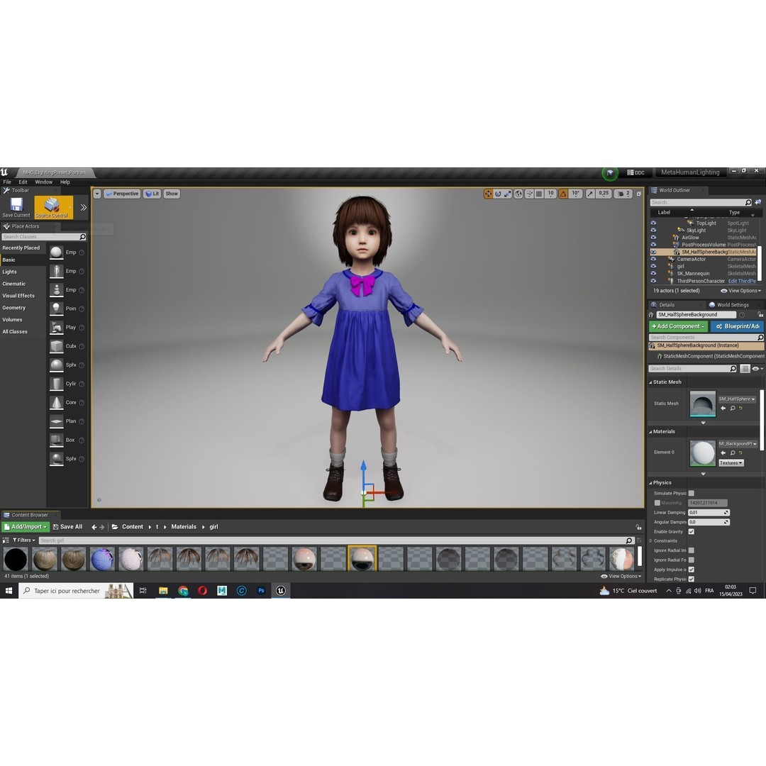 Olivia 3D Model – Low Poly Cute Child Character, Rigged, FBX - View 23