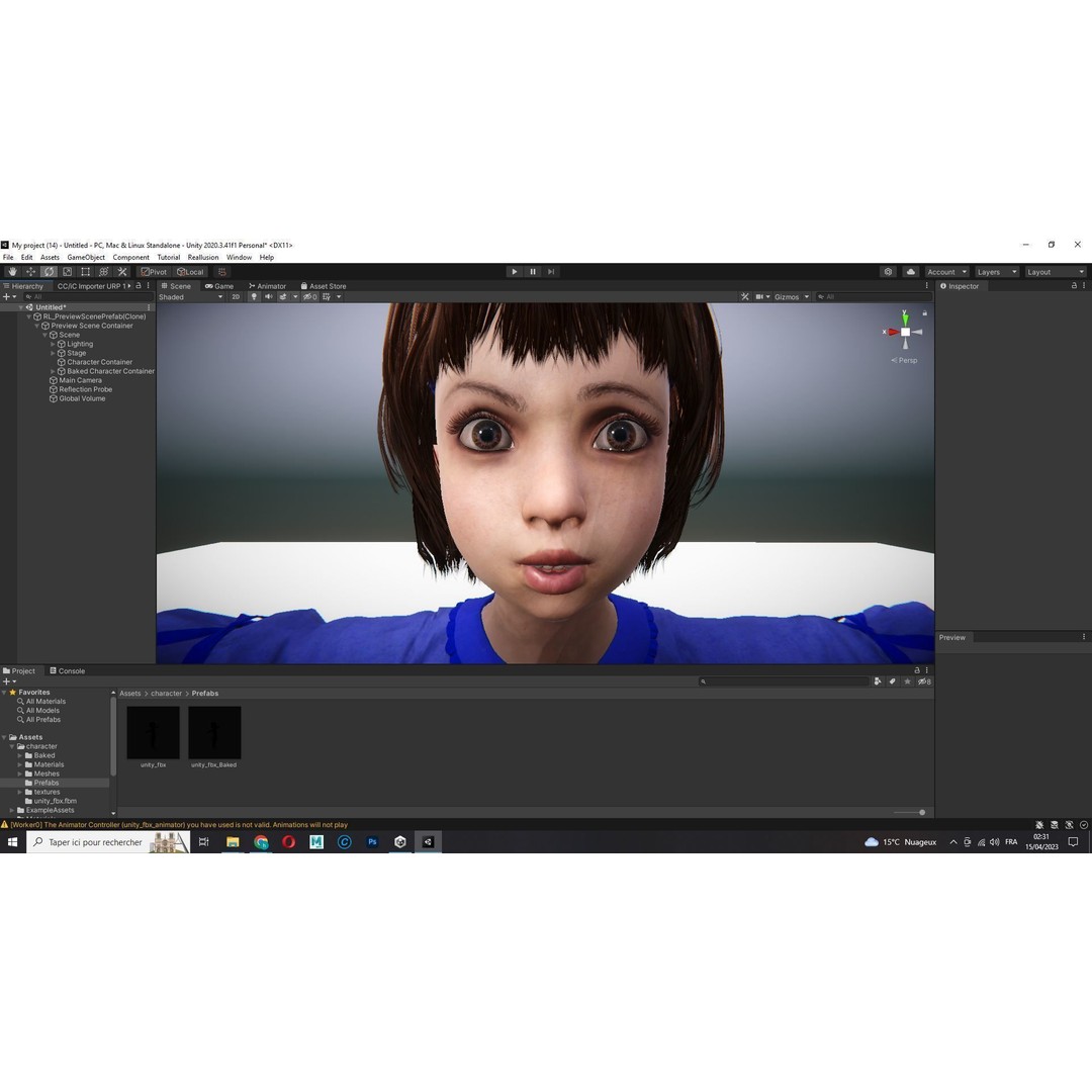 Olivia 3D Model – Low Poly Cute Child Character, Rigged, FBX - View 24