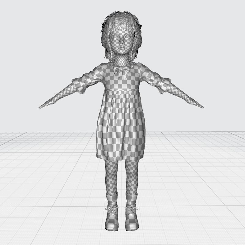 Olivia 3D Model – Low Poly Cute Child Character, Rigged, FBX - View 29