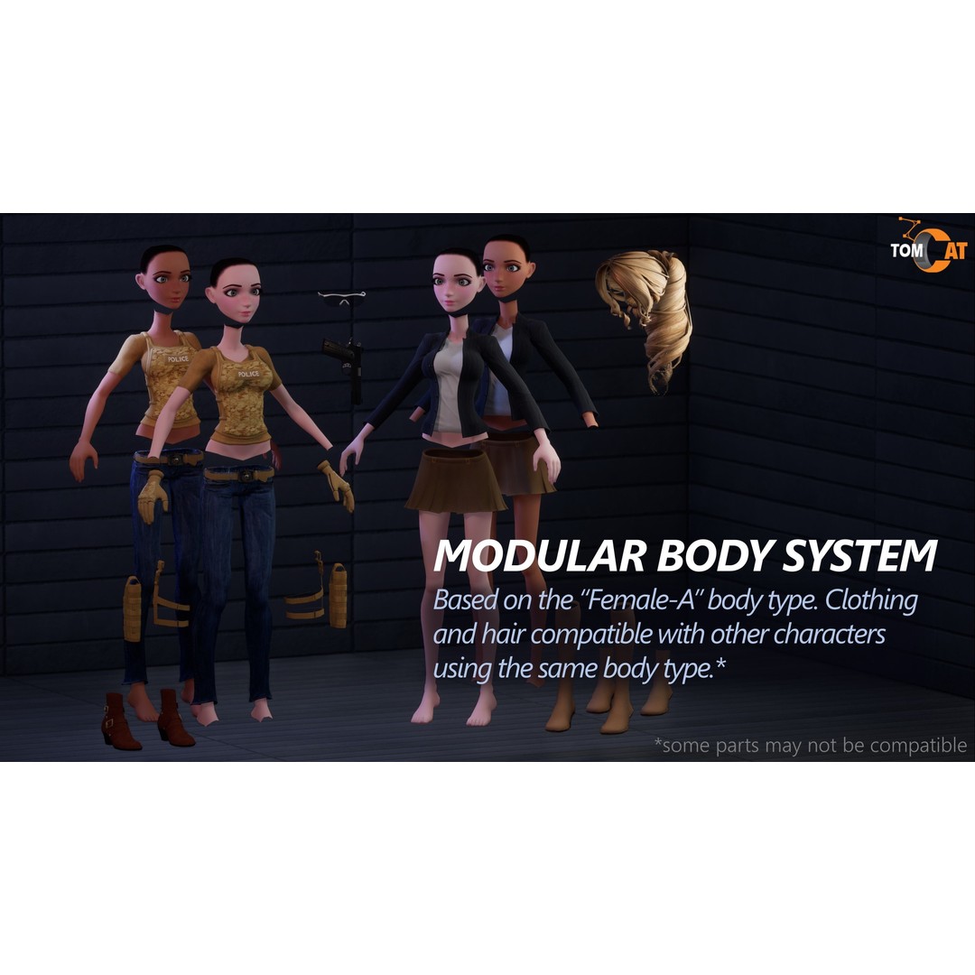 SGT SARA Modular Detective 3D Model – Low-Poly Game Asset for Unreal Engine - View 4