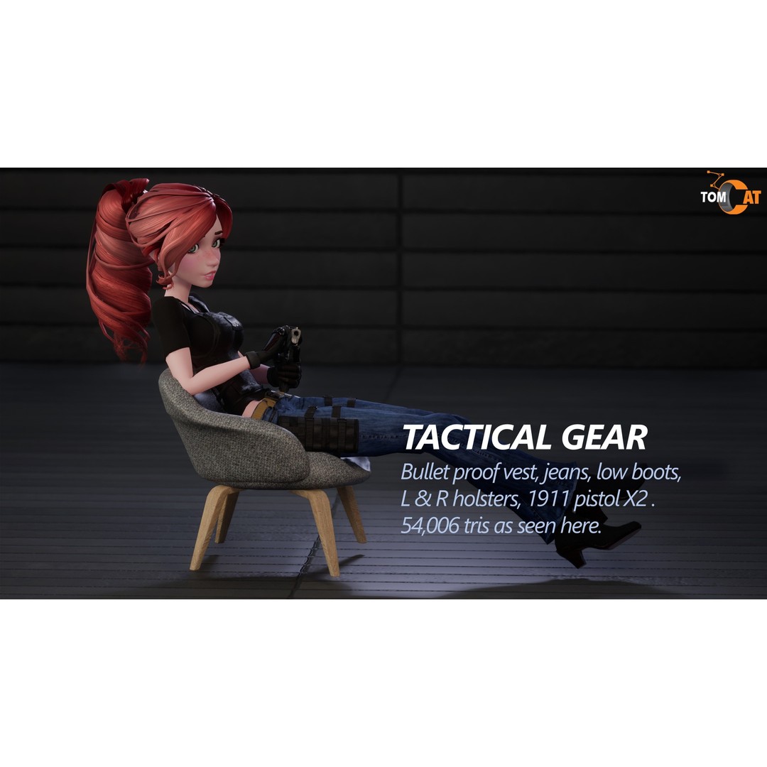 SGT SARA Modular Detective 3D Model – Low-Poly Game Asset for Unreal Engine - View 6