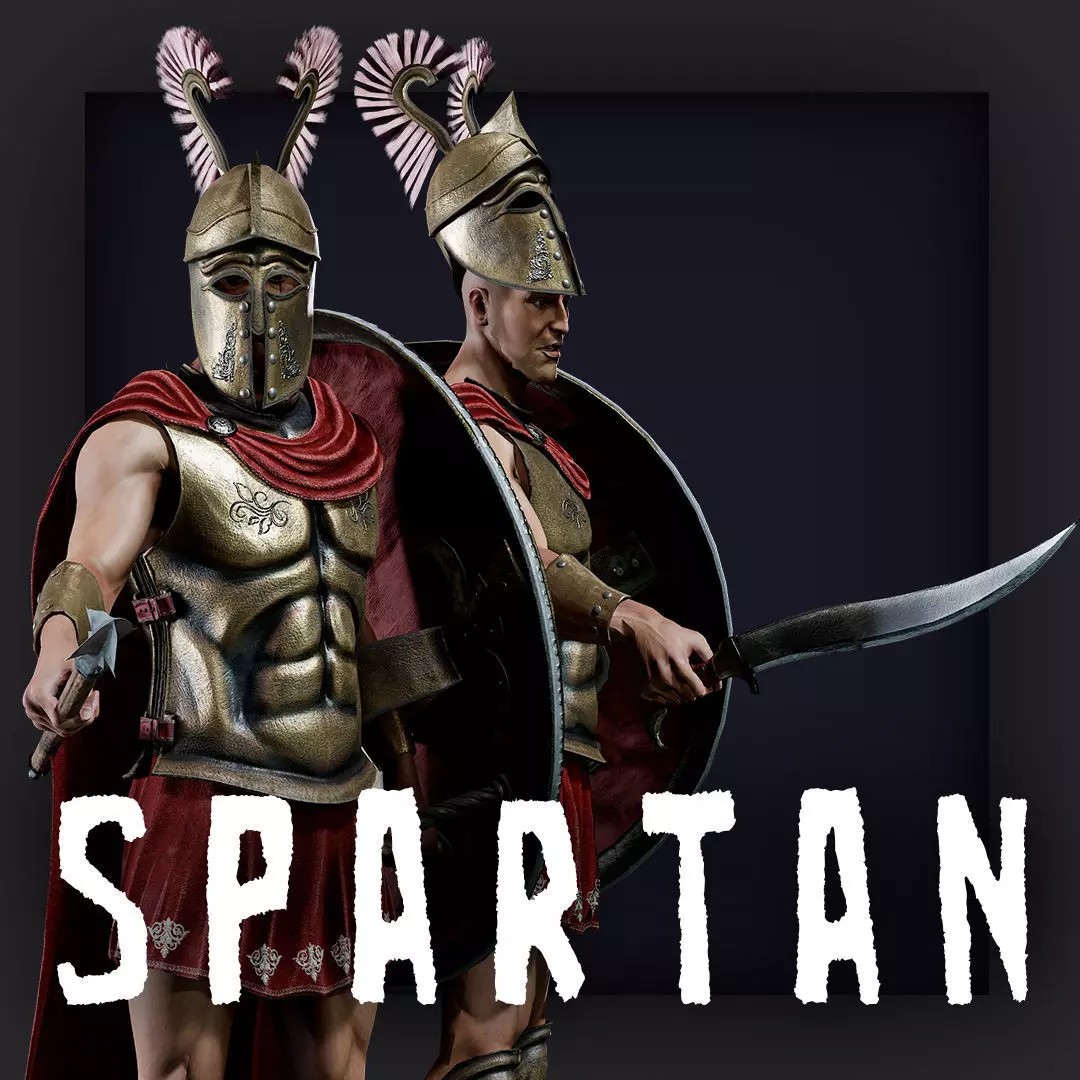 Spartan Royal D 3D Model – Low Poly Game-Ready Character, FBX - View 2