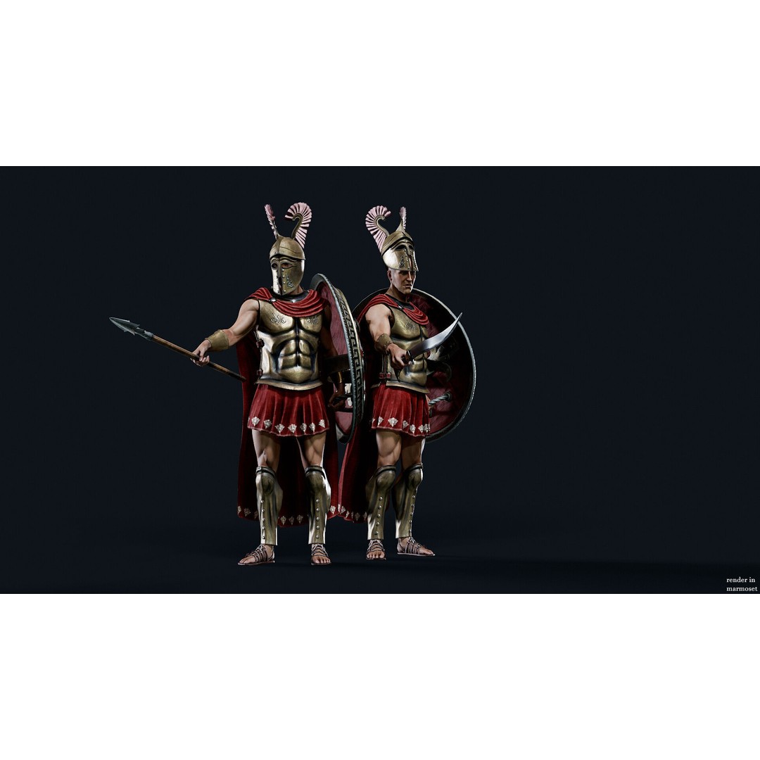 Spartan Royal D 3D Model – Low Poly Game-Ready Character, FBX - View 3