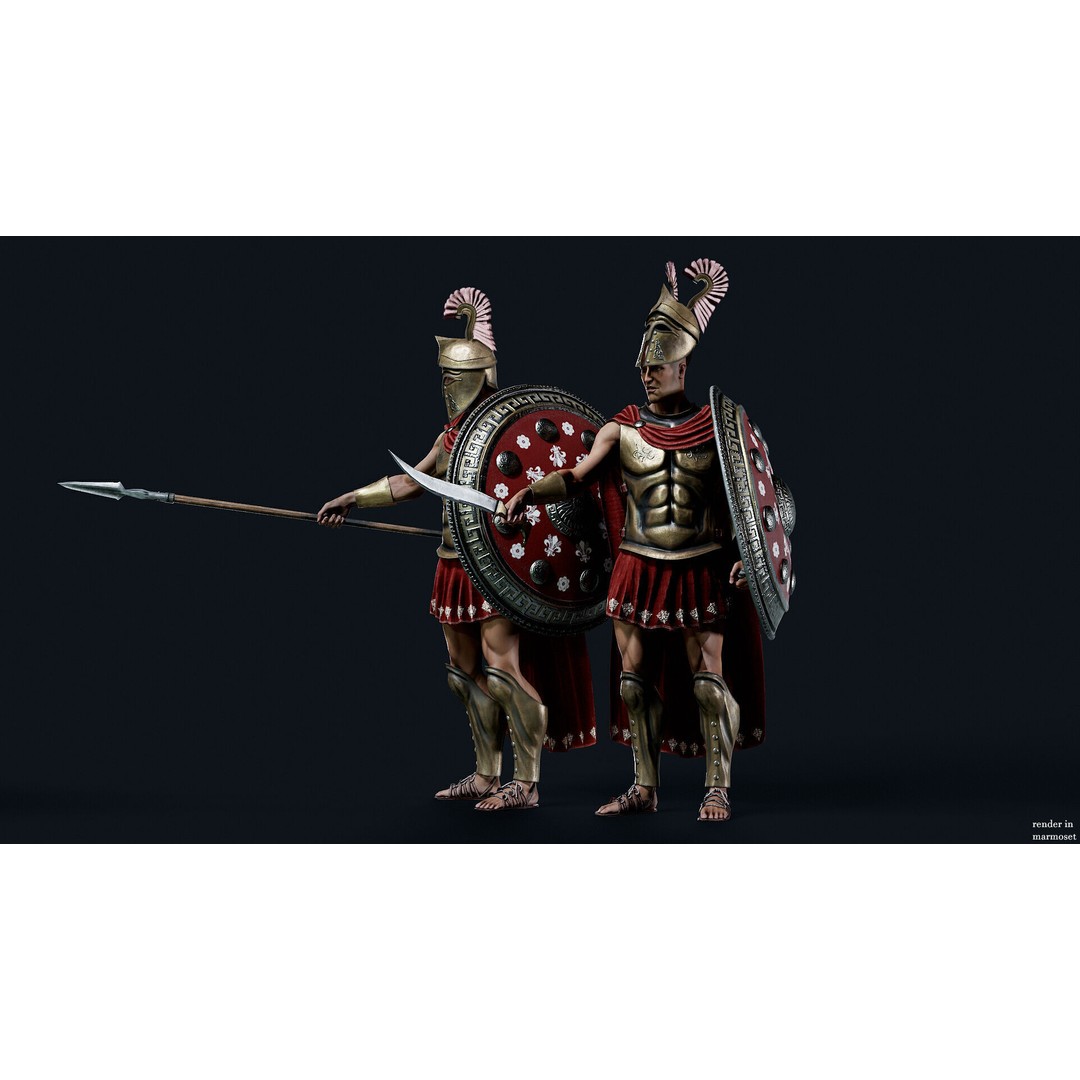 Spartan Royal D 3D Model – Low Poly Game-Ready Character, FBX - View 4