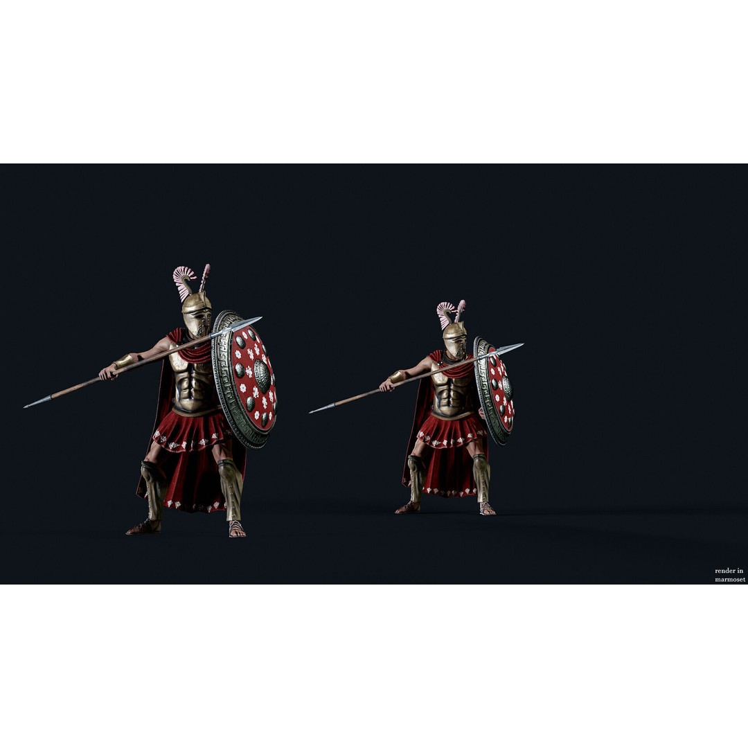 Spartan Royal D 3D Model – Low Poly Game-Ready Character, FBX - View 5