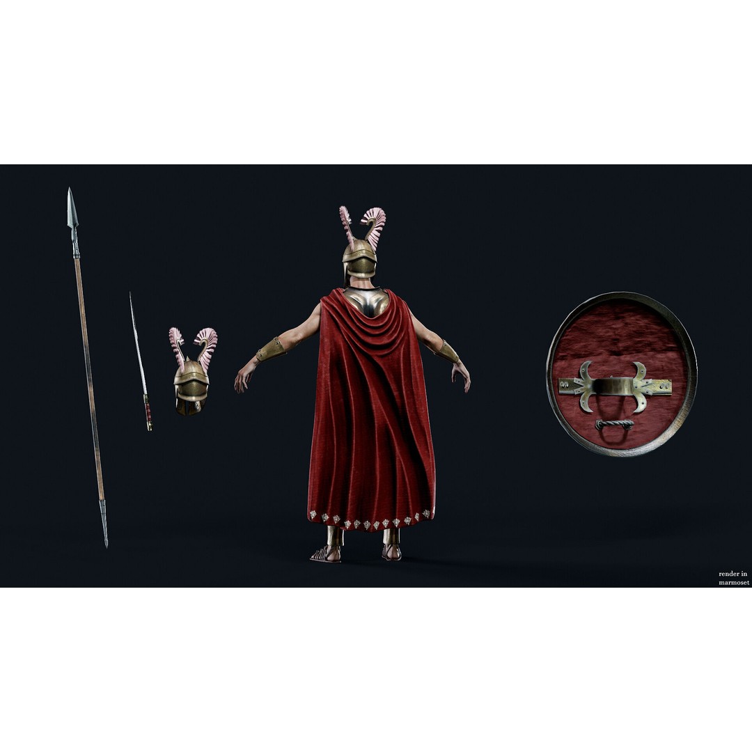 Spartan Royal D 3D Model – Low Poly Game-Ready Character, FBX - View 7