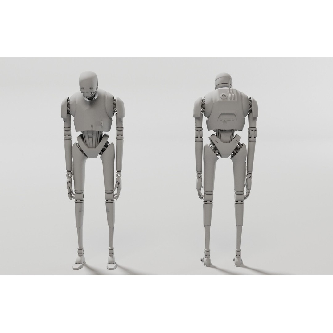 K-2SO 3D Model – Low Poly Game-Ready Sci-Fi Droid, FBX