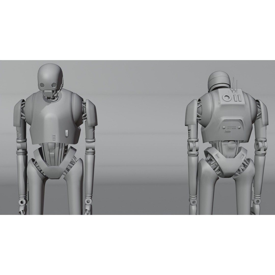 K-2SO 3D Model – Low Poly Game-Ready Sci-Fi Droid, FBX - View 10