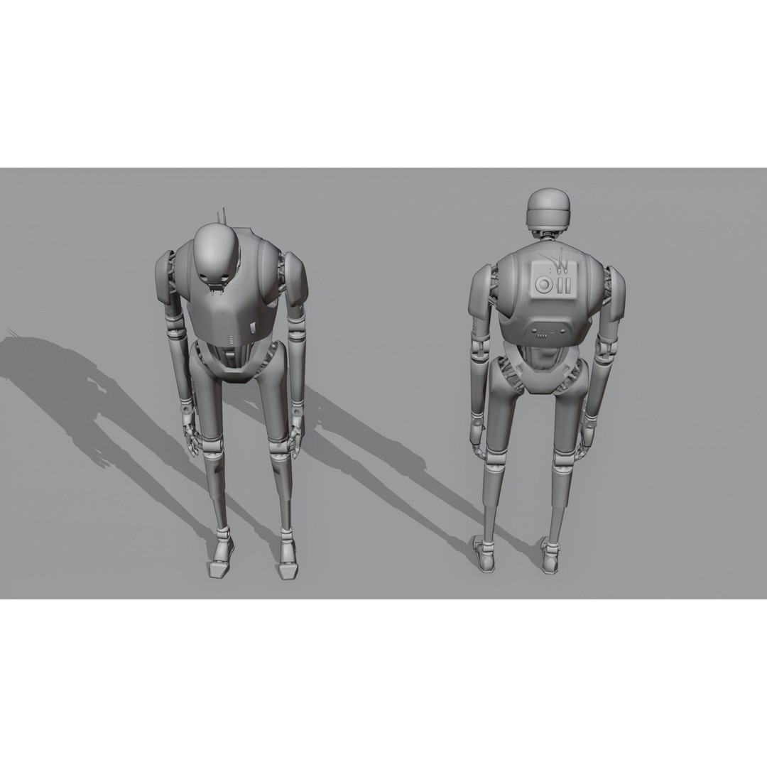 K-2SO 3D Model – Low Poly Game-Ready Sci-Fi Droid, FBX - View 12