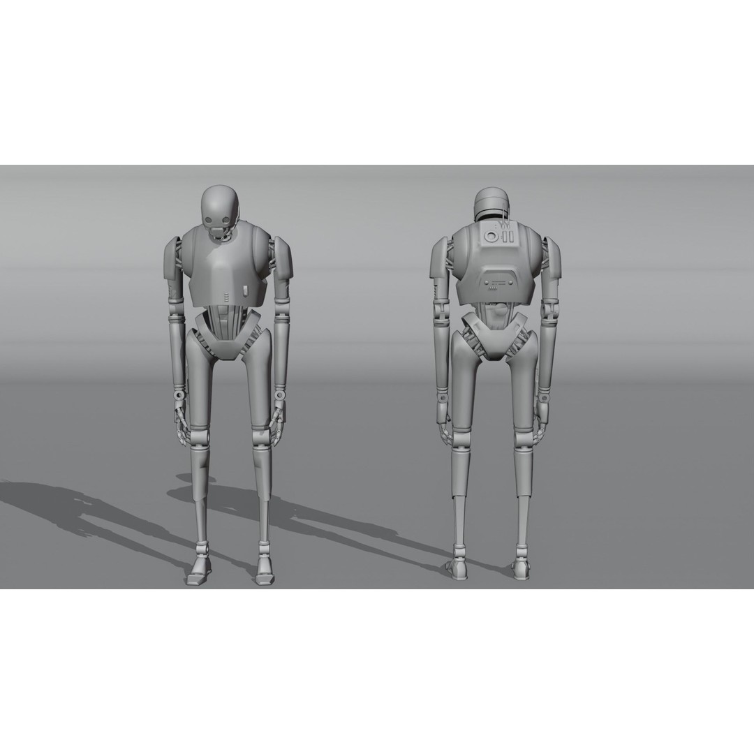K-2SO 3D Model – Low Poly Game-Ready Sci-Fi Droid, FBX - View 13