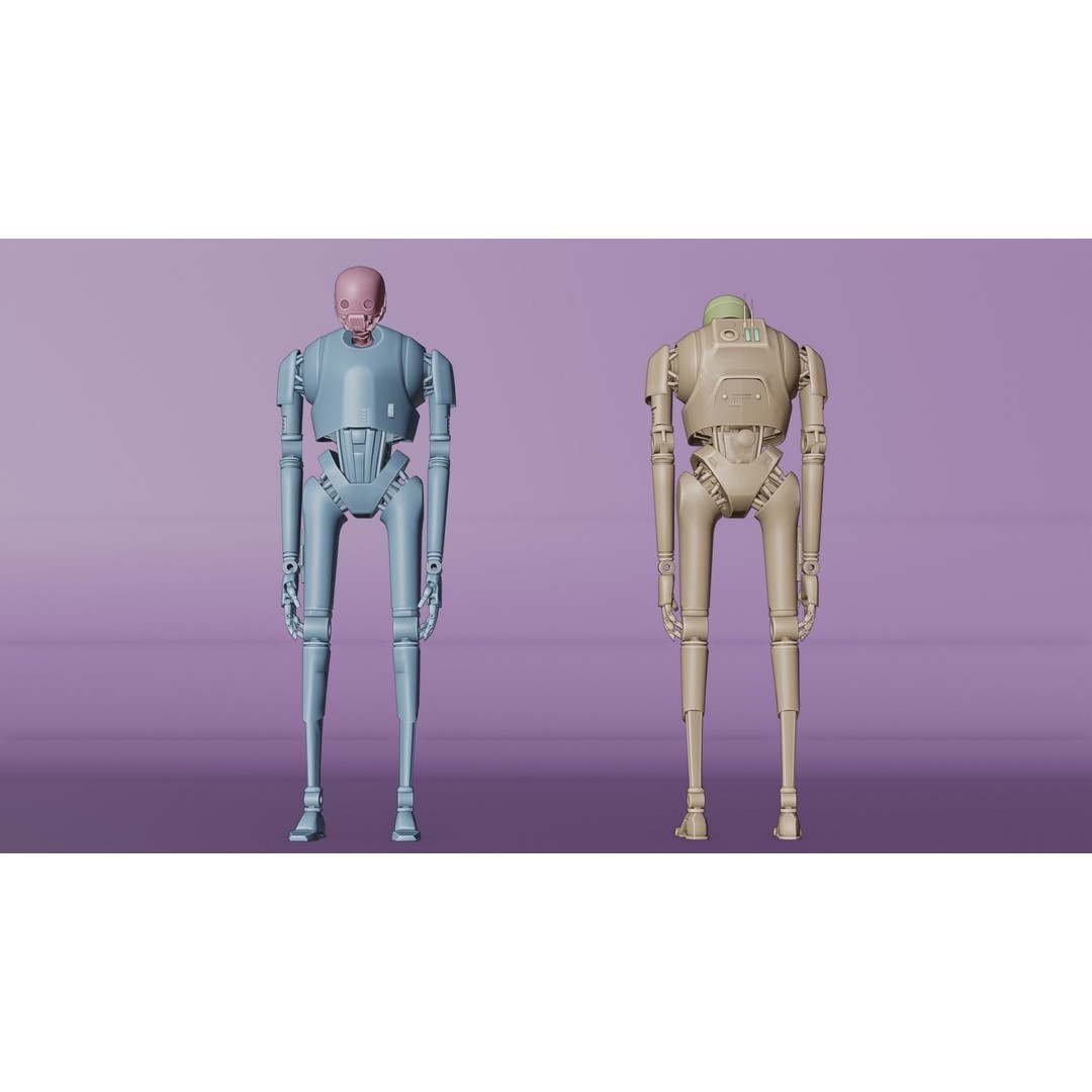 K-2SO 3D Model – Low Poly Game-Ready Sci-Fi Droid, FBX - View 14