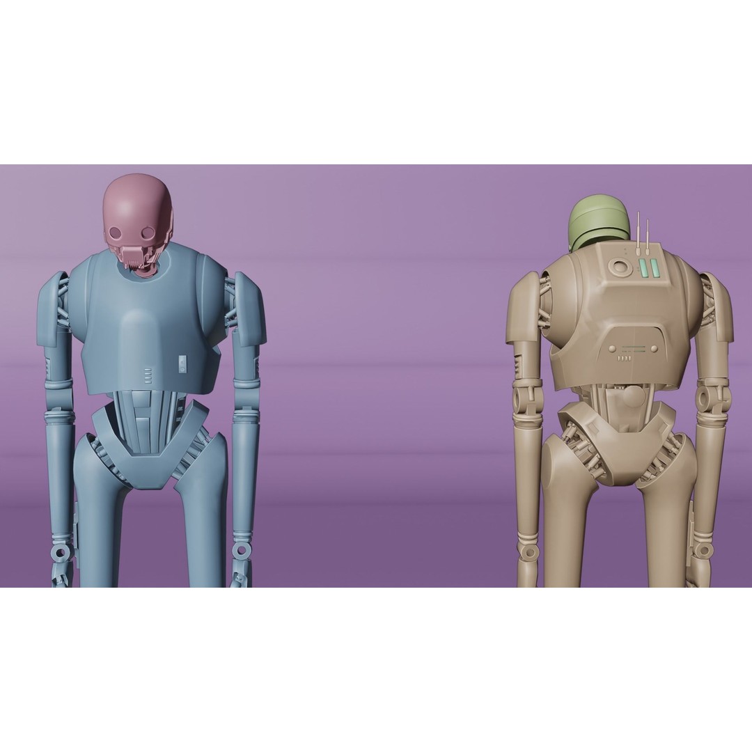 K-2SO 3D Model – Low Poly Game-Ready Sci-Fi Droid, FBX - View 15