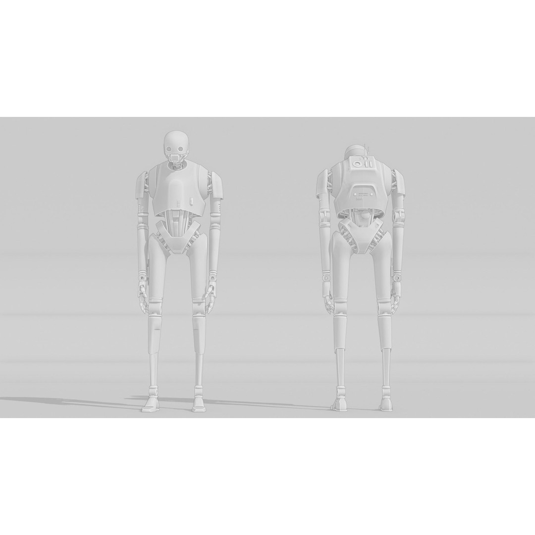 K-2SO 3D Model – Low Poly Game-Ready Sci-Fi Droid, FBX - View 16