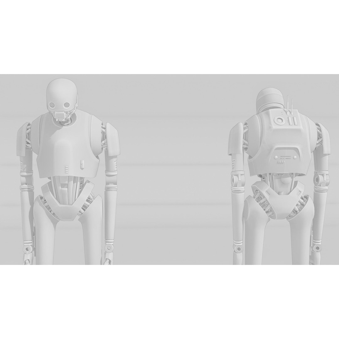 K-2SO 3D Model – Low Poly Game-Ready Sci-Fi Droid, FBX - View 17