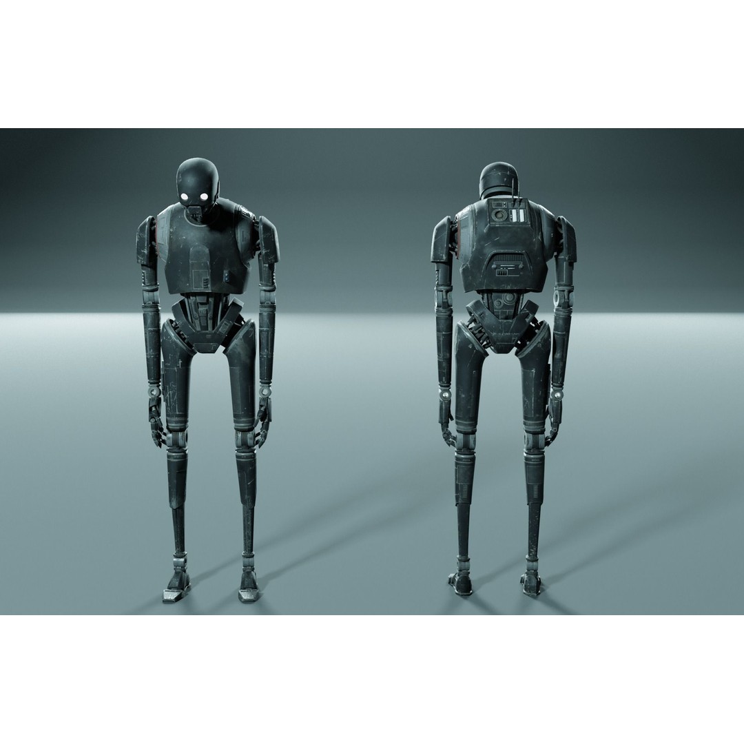 K-2SO 3D Model – Low Poly Game-Ready Sci-Fi Droid, FBX - View 19