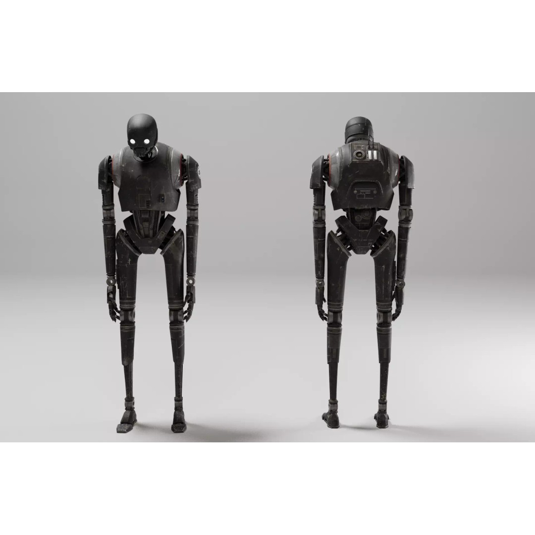 K-2SO 3D Model – Low Poly Game-Ready Sci-Fi Droid, FBX - View 2