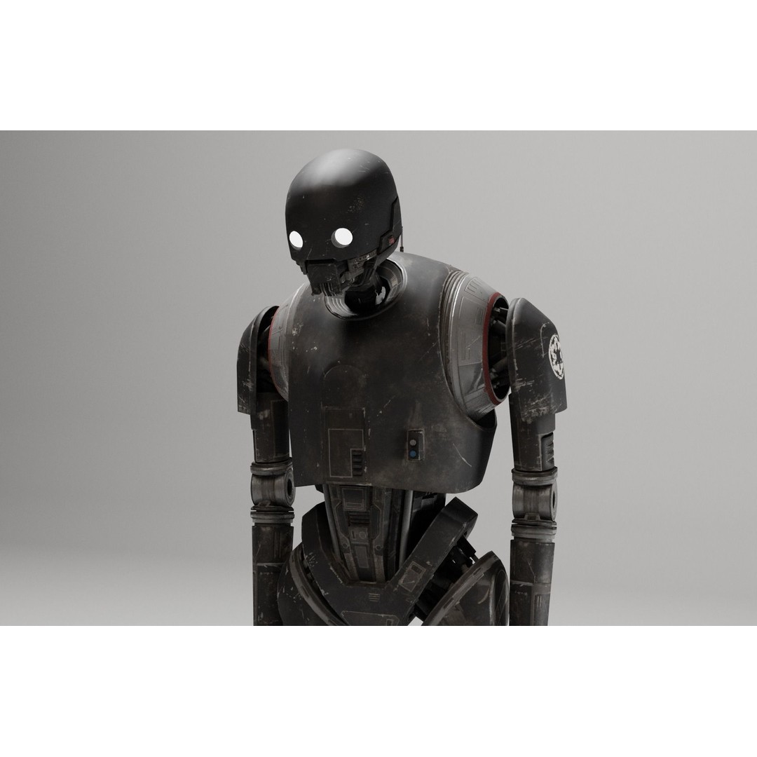 K-2SO 3D Model – Low Poly Game-Ready Sci-Fi Droid, FBX - View 3