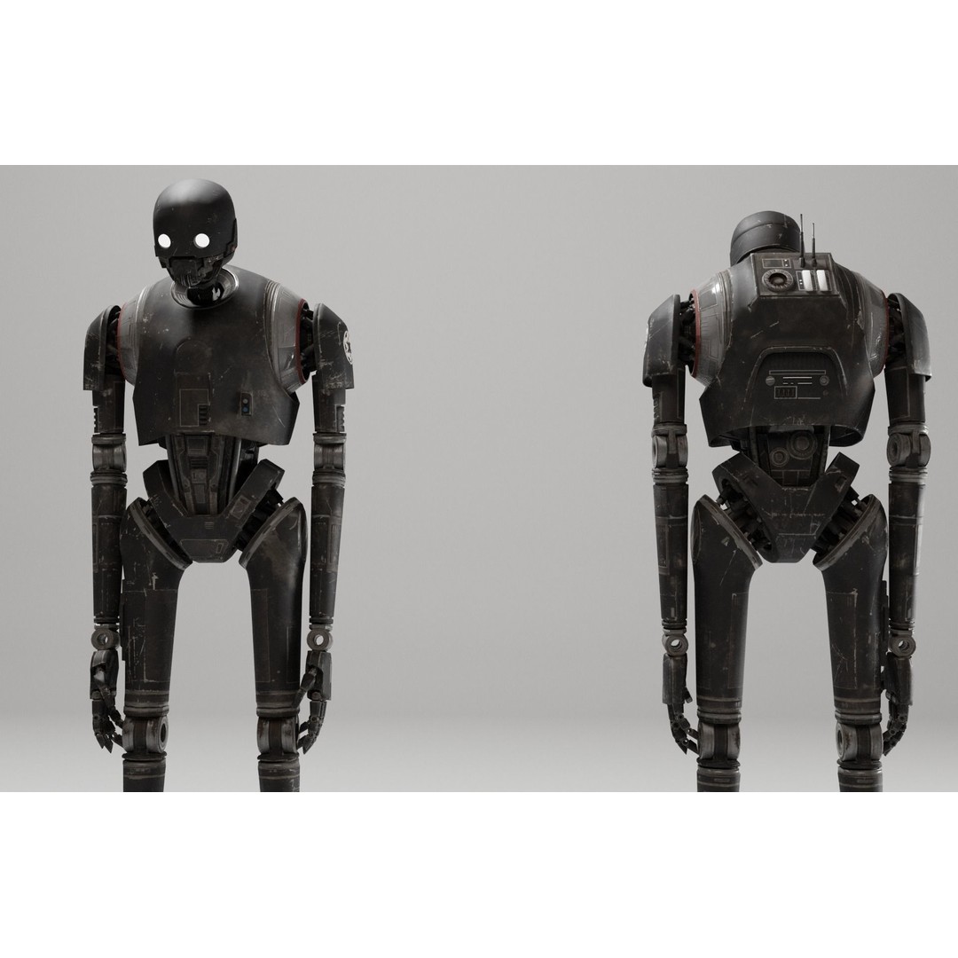K-2SO 3D Model – Low Poly Game-Ready Sci-Fi Droid, FBX - View 5