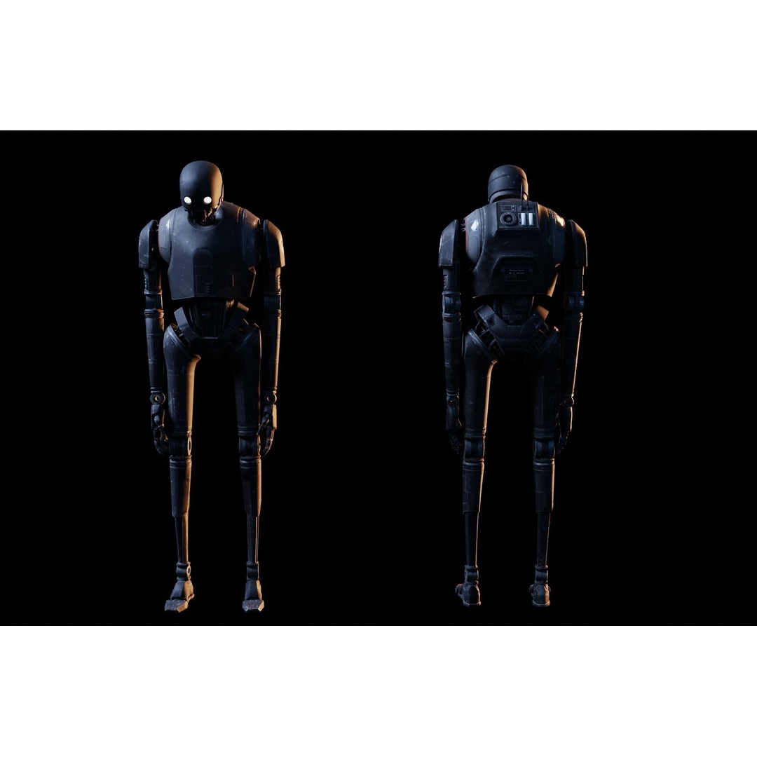 K-2SO 3D Model – Low Poly Game-Ready Sci-Fi Droid, FBX - View 7