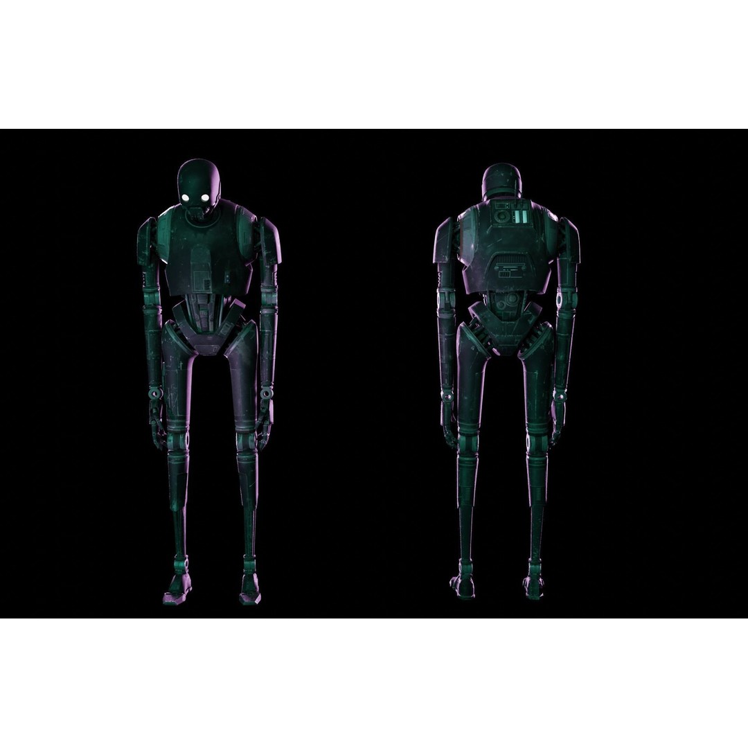 K-2SO 3D Model – Low Poly Game-Ready Sci-Fi Droid, FBX - View 8