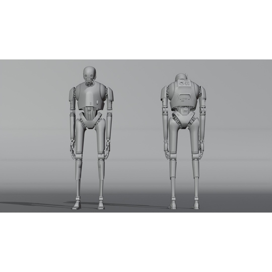 K-2SO 3D Model – Low Poly Game-Ready Sci-Fi Droid, FBX - View 9