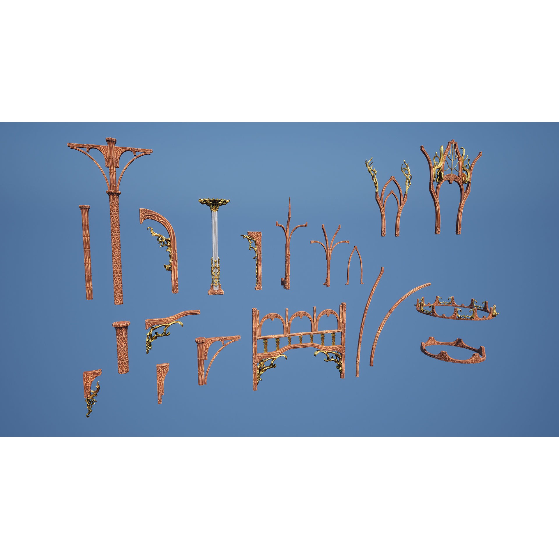 Elven Architecture - Low-Poly Game-Ready 3D Model - View 13