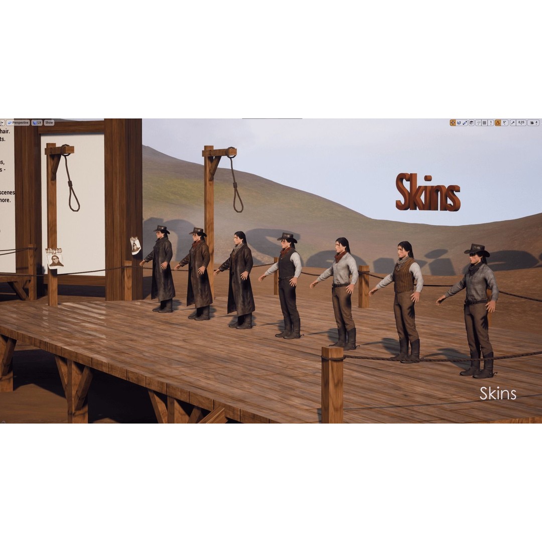 Bandit 3D Model – Low Poly Western Character, Game Ready, FBX - View 16