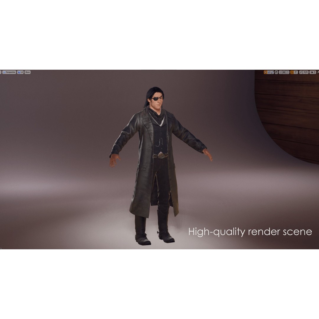 Bandit 3D Model – Low Poly Western Character, Game Ready, FBX - View 19