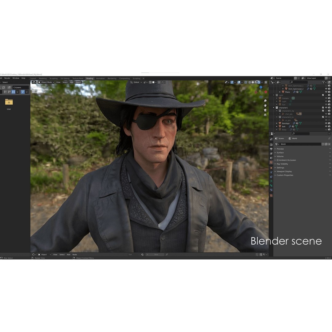 Bandit 3D Model – Low Poly Western Character, Game Ready, FBX - View 22