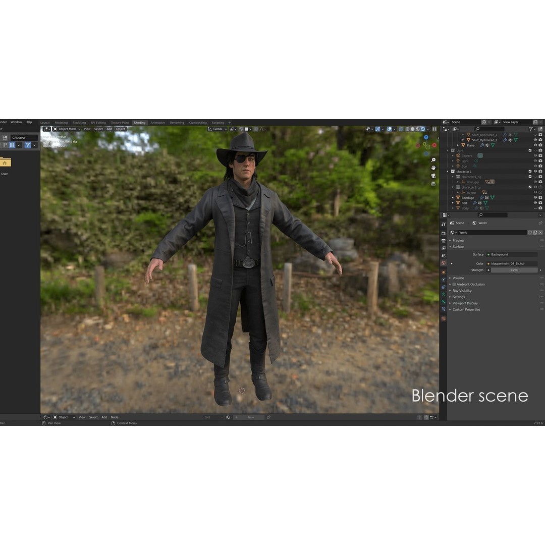 Bandit 3D Model – Low Poly Western Character, Game Ready, FBX - View 23