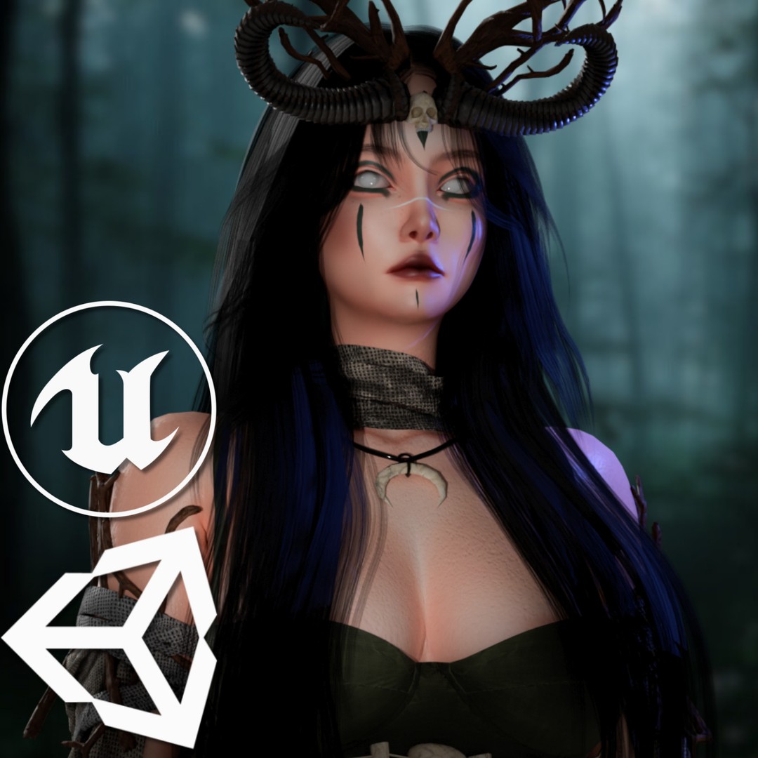 Necromancer 3D Model – Low Poly Game Ready Character, FBX