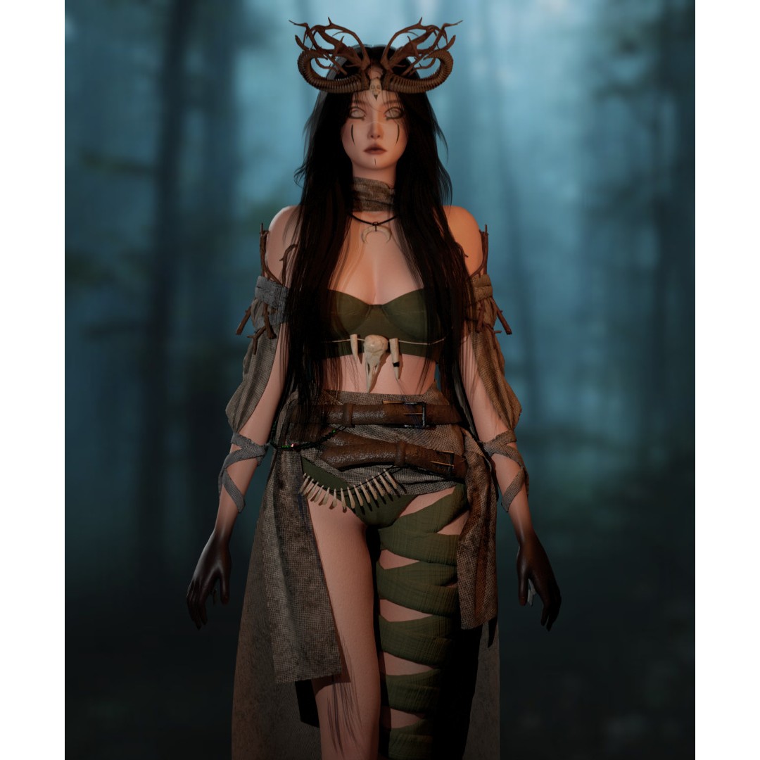 Necromancer 3D Model – Low Poly Game Ready Character, FBX - View 11