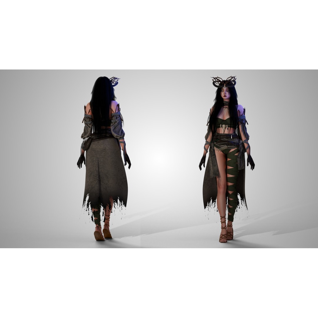 Necromancer 3D Model – Low Poly Game Ready Character, FBX - View 3