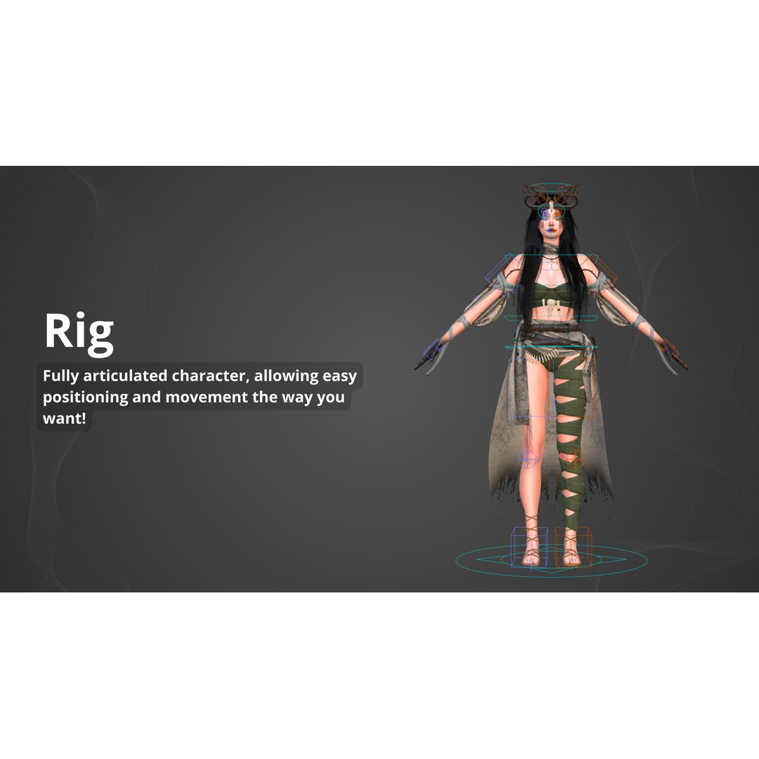 Necromancer 3D Model – Low Poly Game Ready Character, FBX - View 5