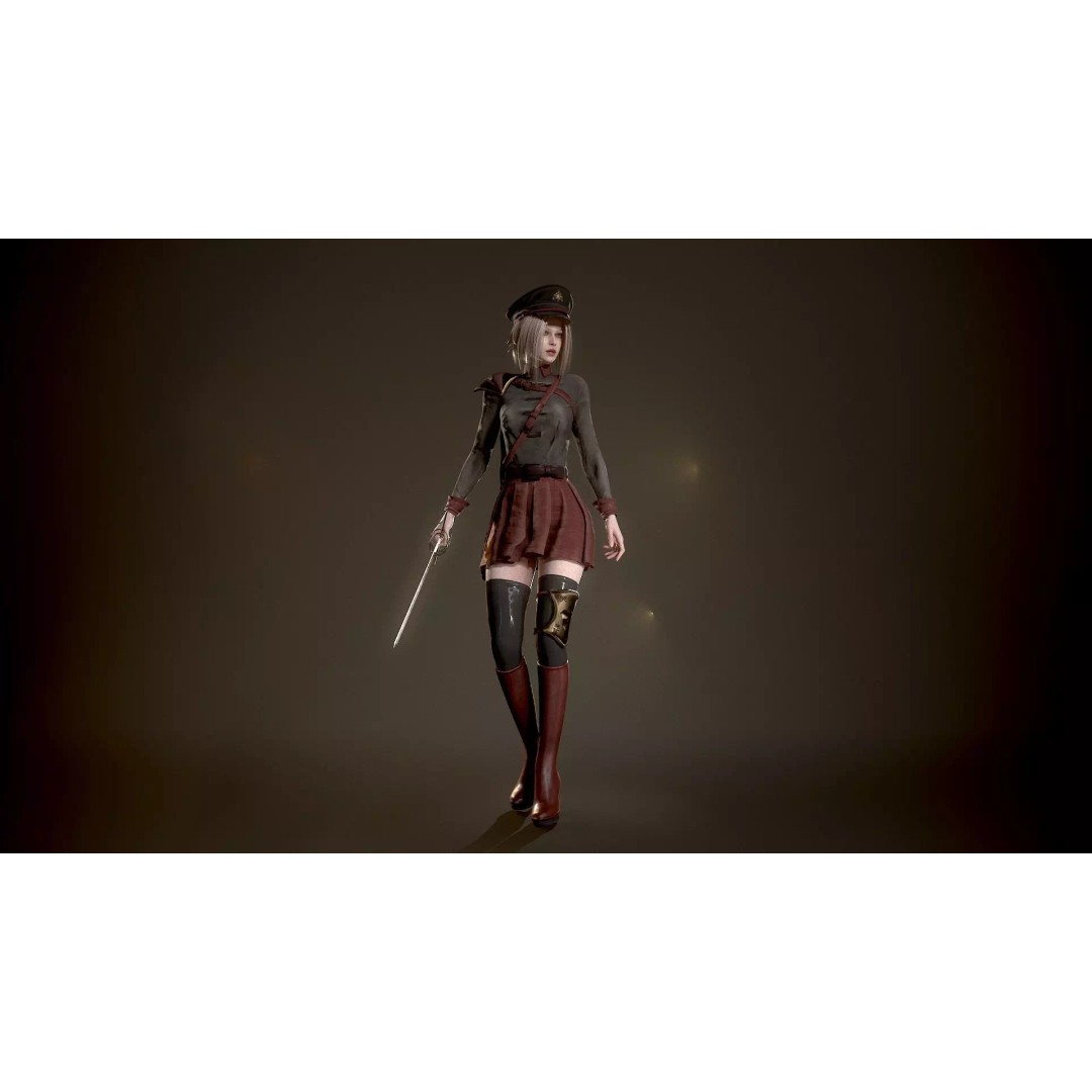 Red Admiral Lady 3D Model – Low Poly Rigged Character for Unity & UE5 - View 14