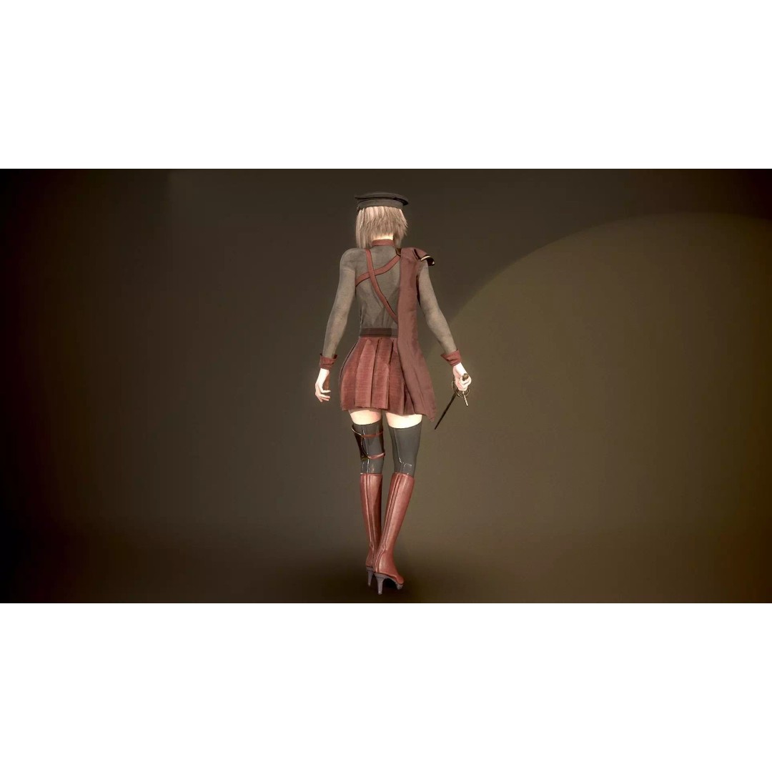 Red Admiral Lady 3D Model – Low Poly Rigged Character for Unity & UE5 - View 15