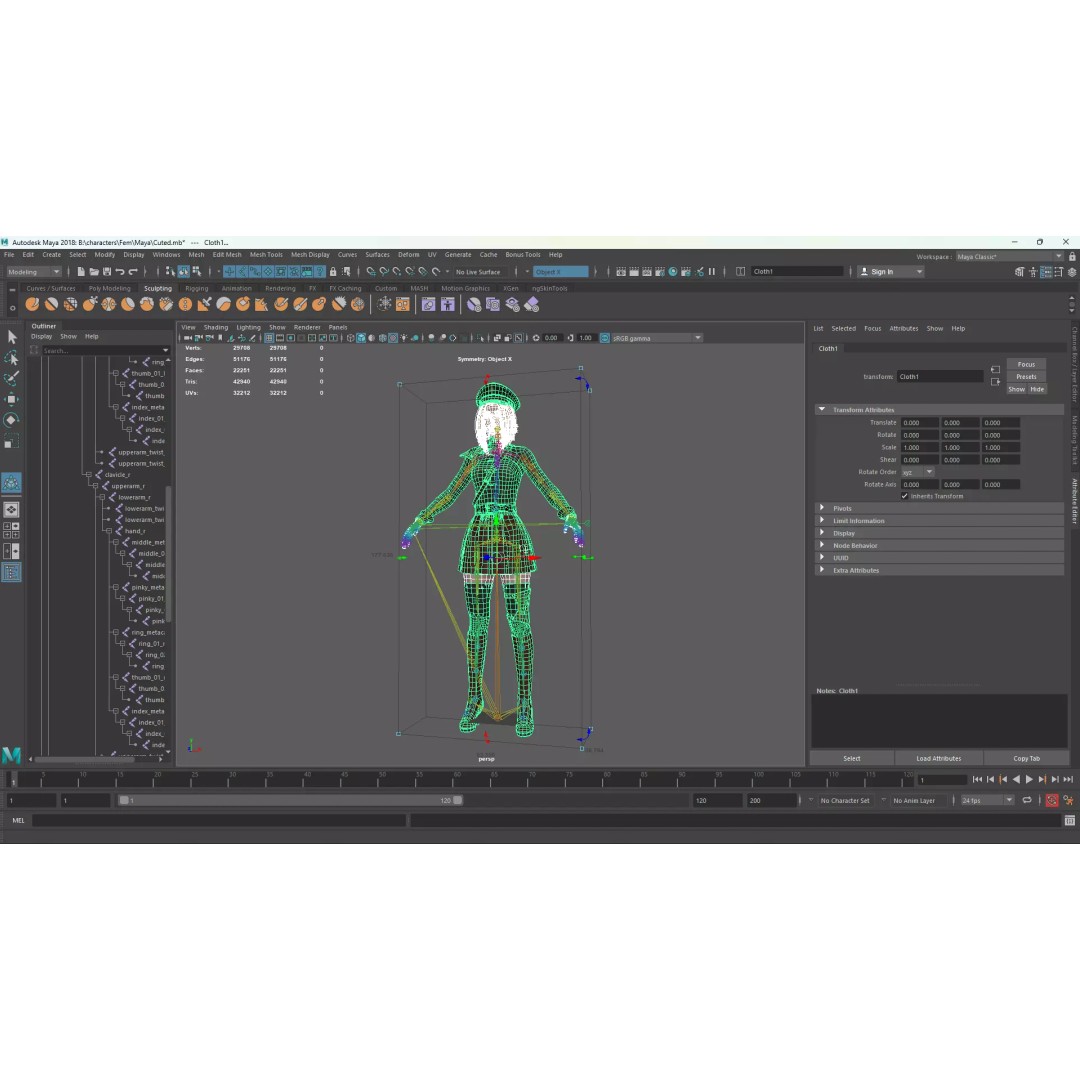 Red Admiral Lady 3D Model – Low Poly Rigged Character for Unity & UE5 - View 16
