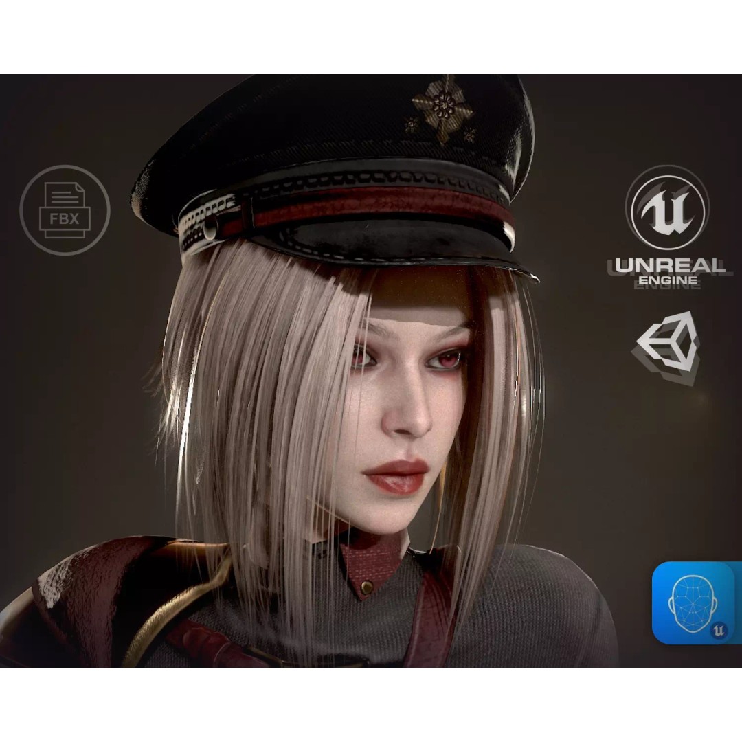Red Admiral Lady 3D Model – Low Poly Rigged Character for Unity & UE5 - View 2