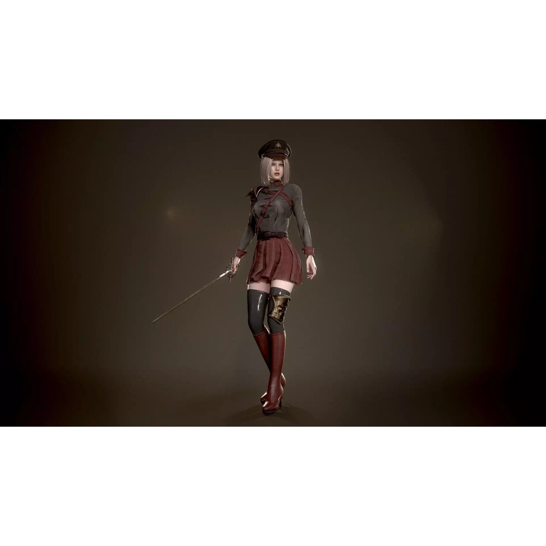Red Admiral Lady 3D Model – Low Poly Rigged Character for Unity & UE5 - View 6