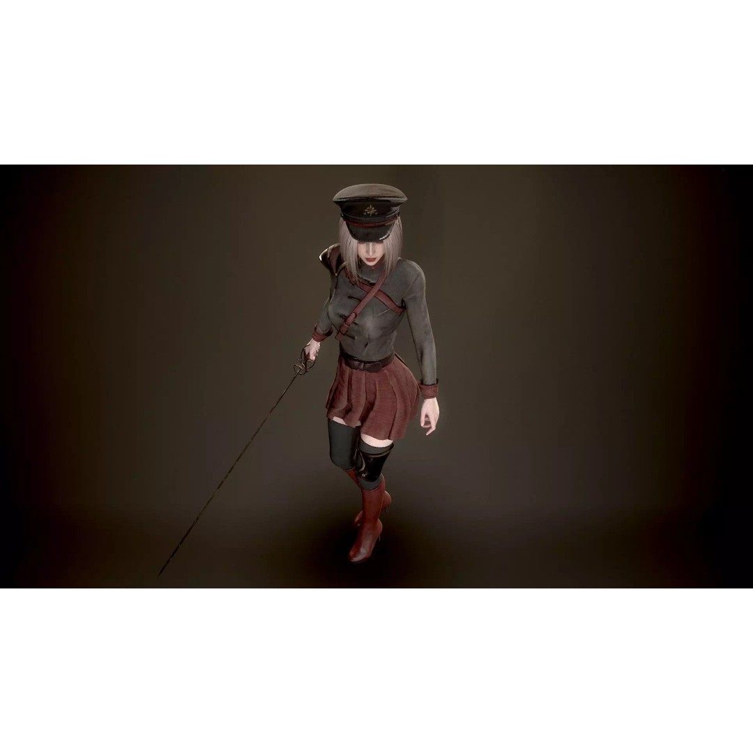 Red Admiral Lady 3D Model – Low Poly Rigged Character for Unity & UE5 - View 7