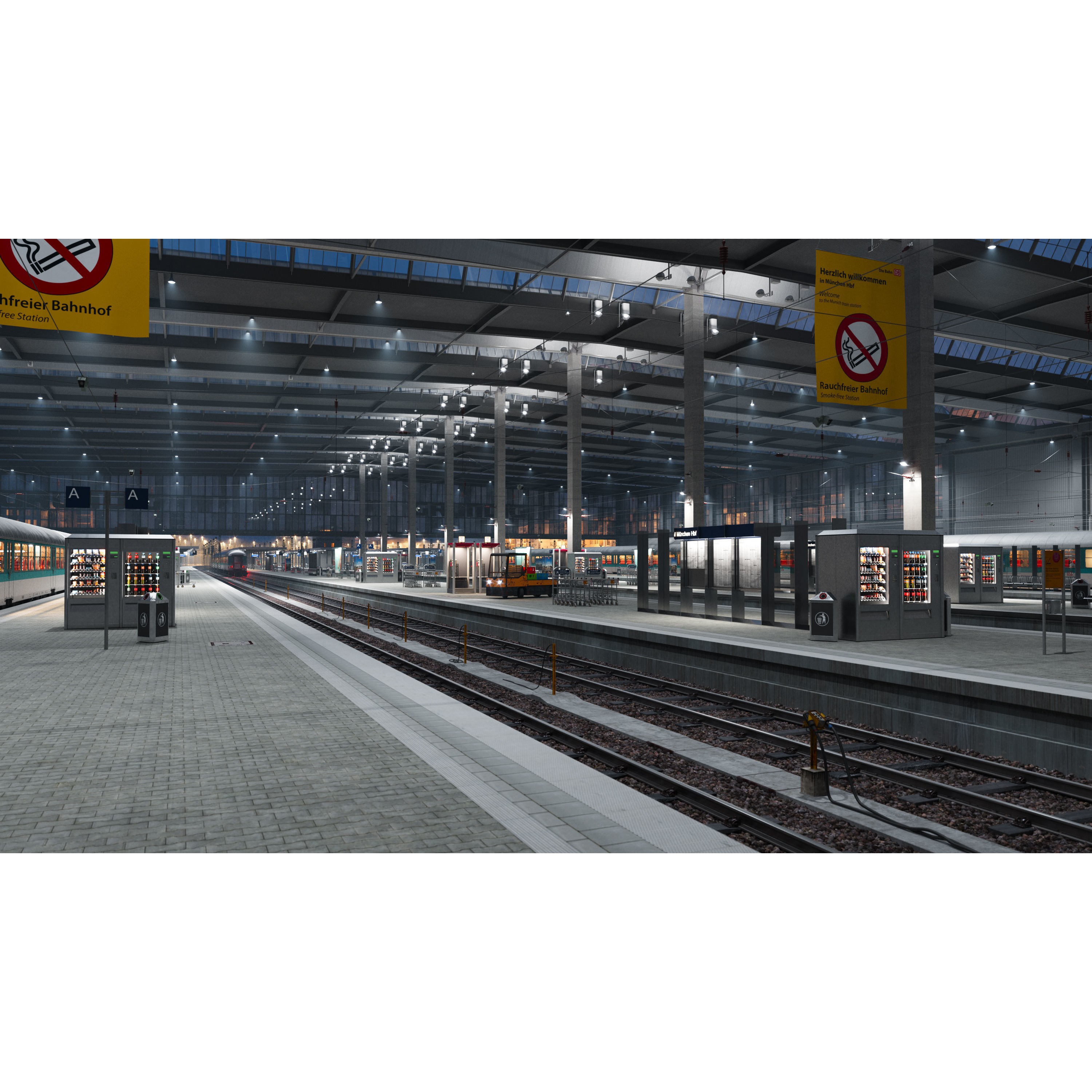 Munich Central Train Station - High-Detail 3D Model - View 3