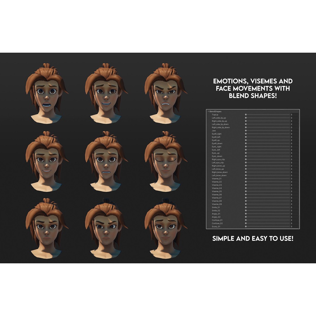 Stylized Fantasy Characters 3D Model – Low Poly, Rigged, FBX - View 5