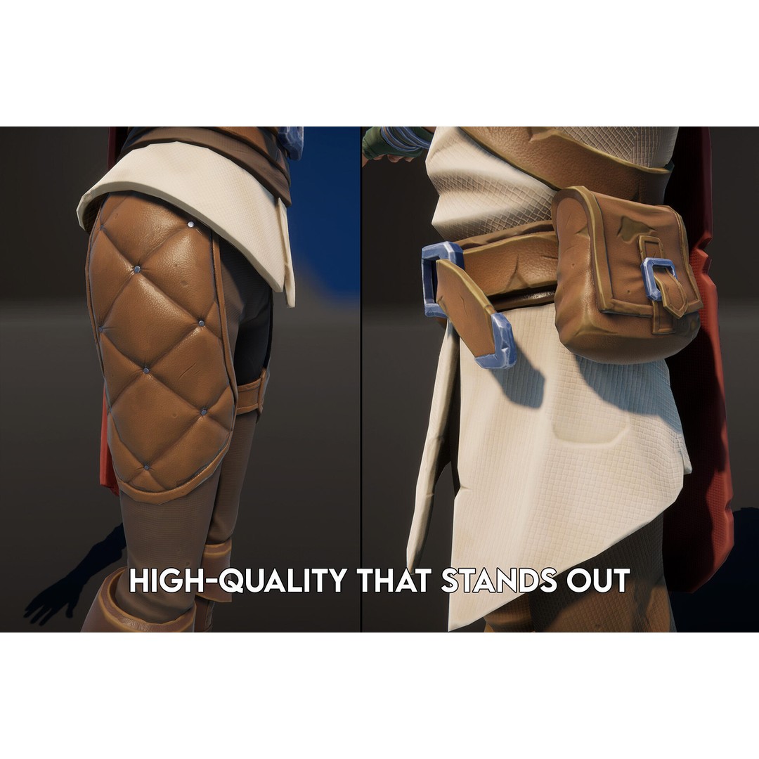 Stylized Fantasy Characters 3D Model – Low Poly, Rigged, FBX - View 6