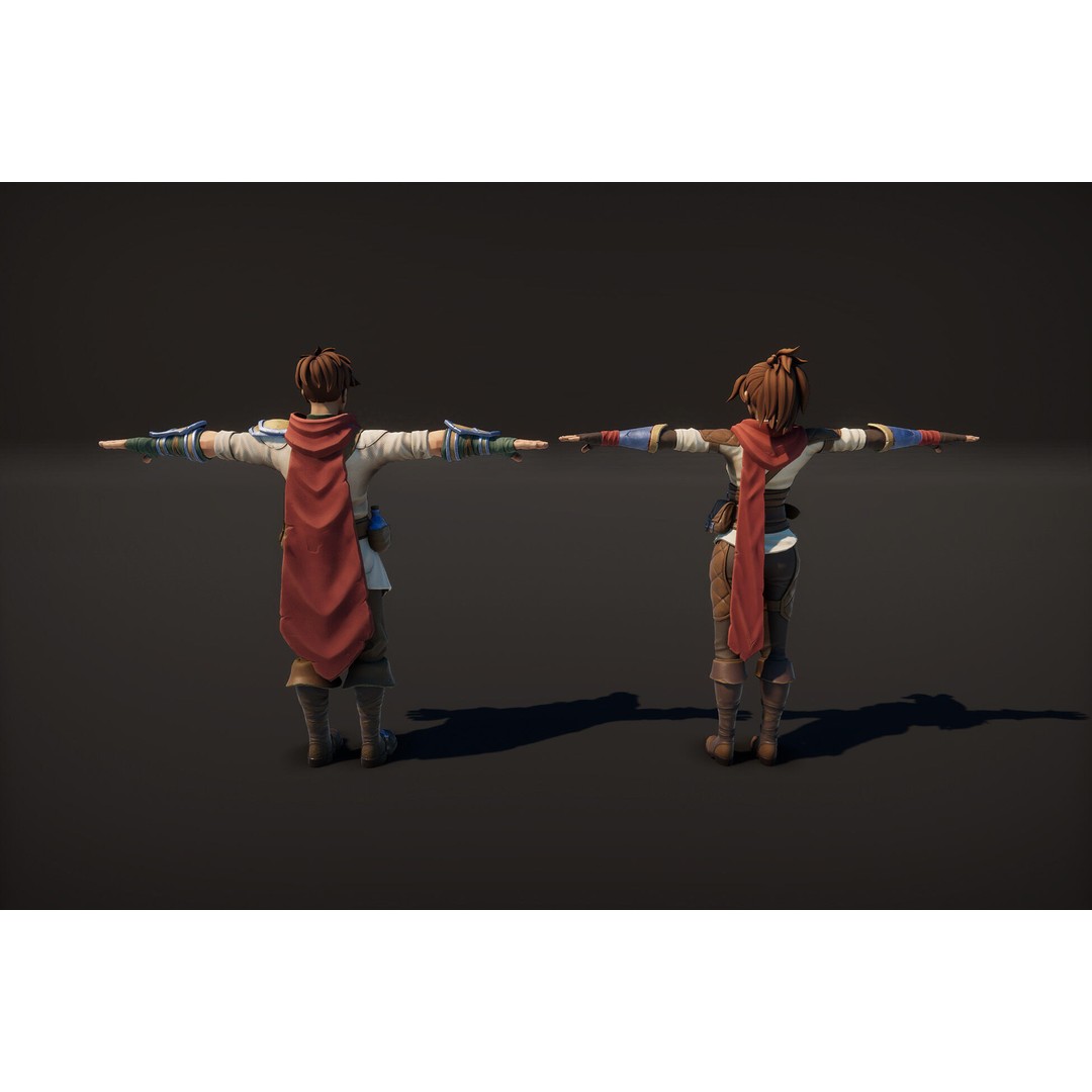 Stylized Fantasy Characters 3D Model – Low Poly, Rigged, FBX - View 7