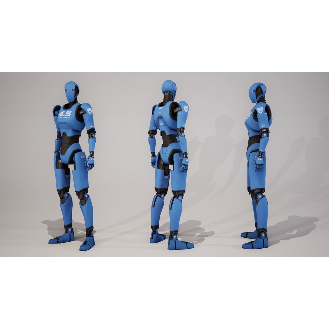 Robot 3D Model – Low Poly Sci-Fi Character, Rigged, FBX - View 13