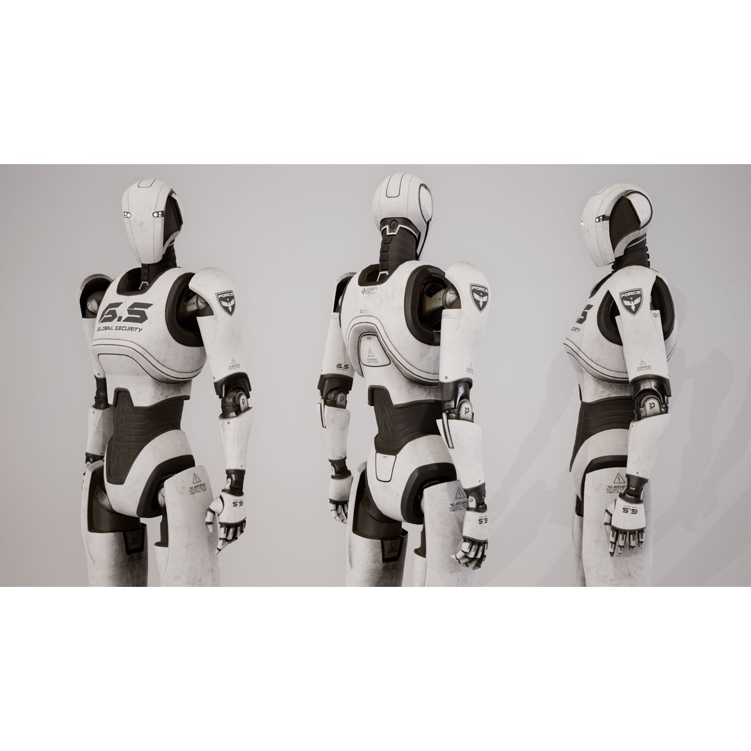 Robot 3D Model – Low Poly Sci-Fi Character, Rigged, FBX - View 16