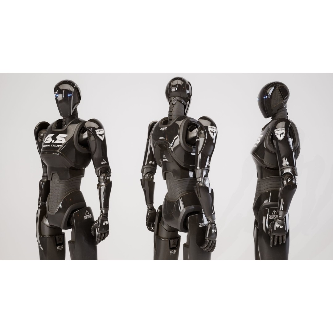 Robot 3D Model – Low Poly Sci-Fi Character, Rigged, FBX - View 17