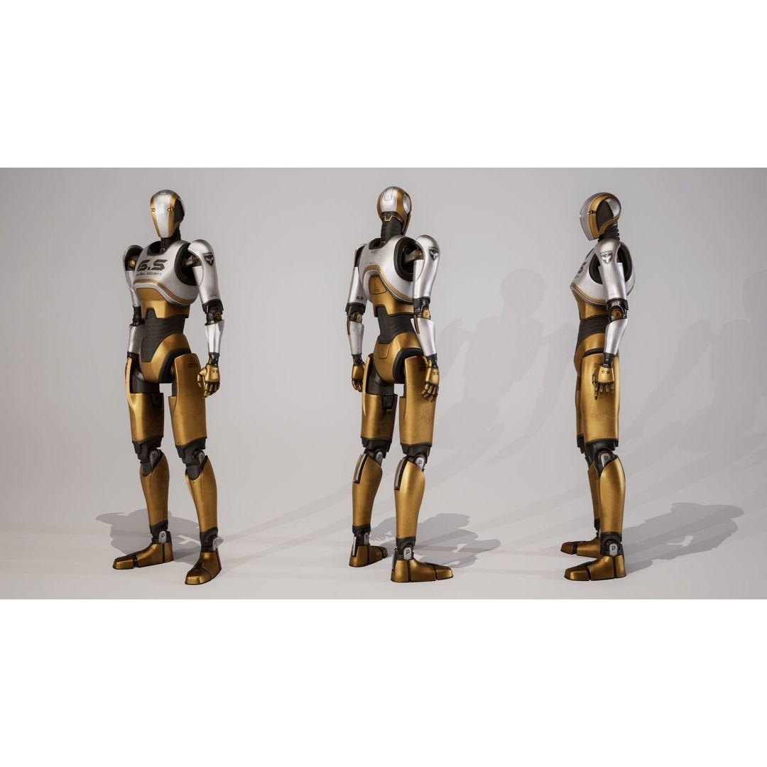 Robot 3D Model – Low Poly Sci-Fi Character, Rigged, FBX - View 19