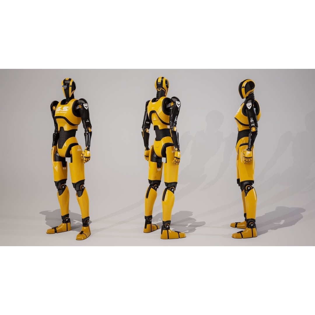 Robot 3D Model – Low Poly Sci-Fi Character, Rigged, FBX - View 3